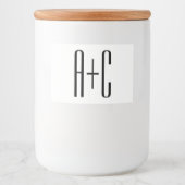 Elegante, moderne Paare | Weiß und Schwarz Lebensmitteletikett (Vorderseite)