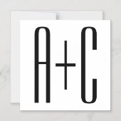 Elegante, moderne Paare | Weiß und Schwarz Magneteinladung (Vorderseite)