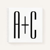 Elegante, moderne Paare | Weiß und Schwarz Notizblock (Vorderseite)