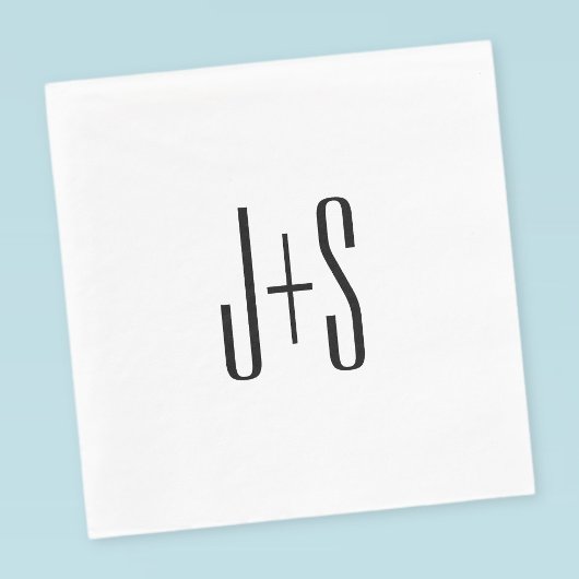 Elegante, moderne Paare | Weiß und Schwarz Serviette