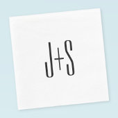 Elegante, moderne Paare | Weiß und Schwarz Serviette