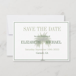 Elegante moderne Palm Tree Hochzeit - Termin vorme Save The Date
