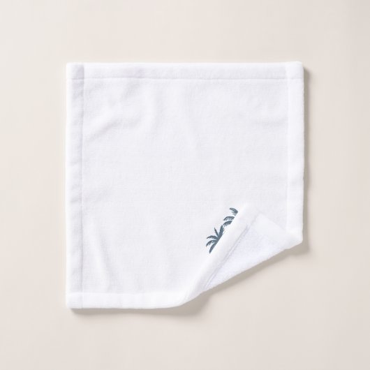 Elegante, moderne Palmen & Skripte auf Weiß Badhandtuch Set (Waschlappen)