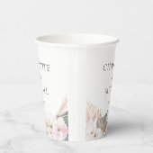 Elegante moderne Pampasgras-Blume Hochzeit Pappbecher (Rechts)