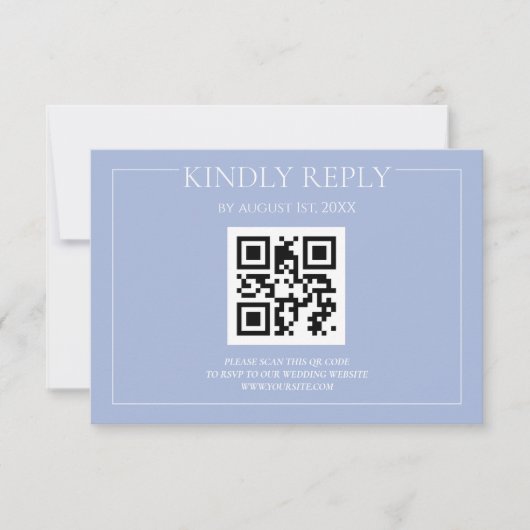 Elegante Moderne Pastel Blue Wedding RSVP Karte (Vorderseite)