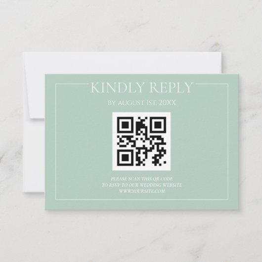 Elegante Moderne Pastel Grüne Hochzeit RSVP Karte (Vorderseite)