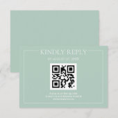Elegante Moderne Pastel Grüne Hochzeit RSVP Karte (Vorne/Hinten)