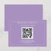 Elegante Moderne Pastel Lila Hochzeit RSVP Karte (Vorne/Hinten)