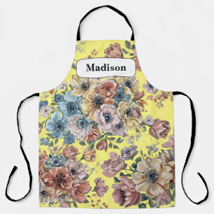 Elegante moderne Pastellblumen personalisiertes Ge Schürze