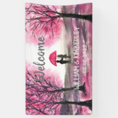 Elegante Moderne, pastellrosa, florale rustikale H Banner (Vertikal)