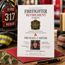 Elegante moderne Pensionierungsfeier für Feuerwehr