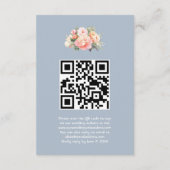 Elegante moderne Peonies Blue Wedding QR Code UAWG Begleitkarte (Rückseite)