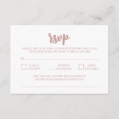 Elegante moderne Peonies White Wedding QR Code UAW Begleitkarte (Vorderseite)