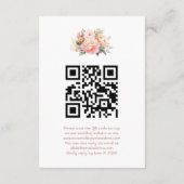 Elegante moderne Peonies White Wedding QR Code UAW Begleitkarte (Rückseite)