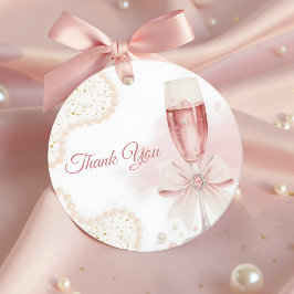 Elegante moderne Perlen & Prosecco-Brautjunggesell Geschenkanhänger