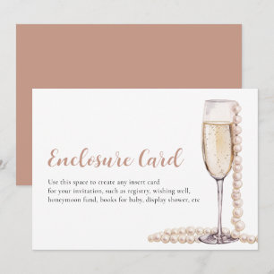 Elegante, moderne Perlen und Prosecco Umschließung Einladung