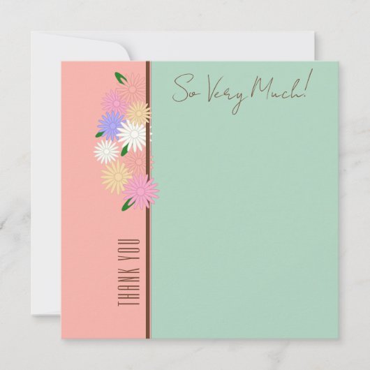 Elegante moderne Personalisierte Blumen Dankeschön (Vorderseite)