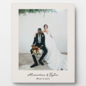 Elegante Moderne Personalisierte Hochzeitsbühne Fo Fotoplatte (Vorderseite)