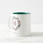 Elegante, moderne Personalisierte Monogramm-Namen Zweifarbige Tasse (Vorderseite Links)