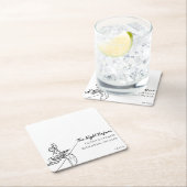 Elegante Moderne Personalisierte Probe Abendessen Rechteckiger Pappuntersetzer (Vor Ort)