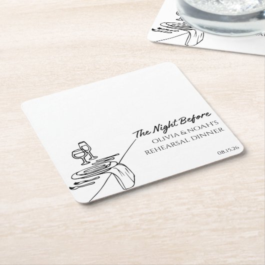 Elegante Moderne Personalisierte Probe Abendessen Rechteckiger Pappuntersetzer (angewinkelt)