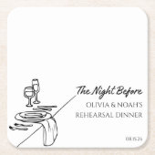 Elegante Moderne Personalisierte Probe Abendessen Rechteckiger Pappuntersetzer (Vorderseite)