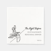 Elegante Moderne Personalisierte Probe Abendessen Serviette (Vorderseite)