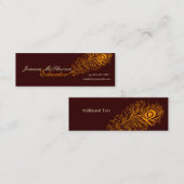 Elegante moderne Pfauenwelt Orange Mini Visitenkarte (Vorne/Hinten)