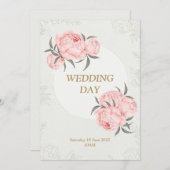 Elegante Moderne Pink Peony Floral Wedding Einladung (Vorne/Hinten)