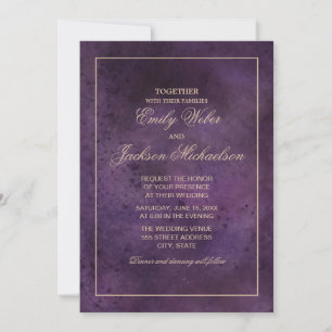 Elegante moderne plum purpur Hochzeit Einladung