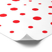 Elegante moderne Polka-Dots - Rot- BG anpassen Poster (Ecke)