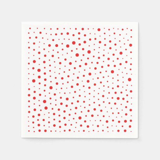Elegante moderne Polka-Dots - Rot- BG anpassen Serviette (Vorderseite)