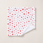 Elegante moderne Polka-Punkte - rot - BG individue Badhandtuch Set (Waschlappen)