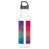Elegante moderne polygonale Farben tragen Ihren Na Edelstahlflasche (Rückseite)