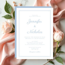 Elegante moderne Powder Blue Script Hochzeit