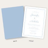 Elegante moderne Powder Blue Script Hochzeit Einladung