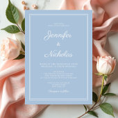 Elegante moderne Powder Blue Script Hochzeit Einladung