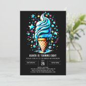 Elegante Moderne Printable Boy Ice Cream Geburtsta Einladung (Stehend Vorderseite)