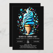 Elegante Moderne Printable Boy Ice Cream Geburtsta Einladung (Vorne/Hinten)