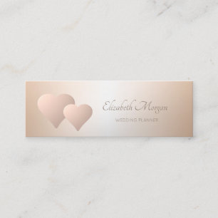 Elegante Moderne Professionelle Rosen-Gold-Herzen Mini Visitenkarte