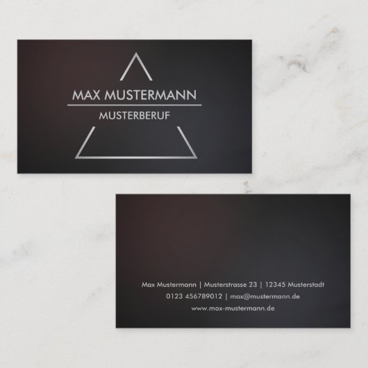 Elegante moderne pyramide Visitenkarten Visitenkarte (Vorne/Hinten)