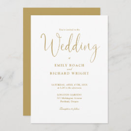 Elegante moderne QR Code Chic Gold Wedding Einladung