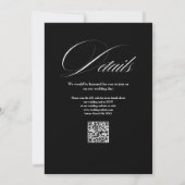 Elegante moderne QR-Code-Schwarz-Weiß-Hochzeit Einladung (Rückseite)