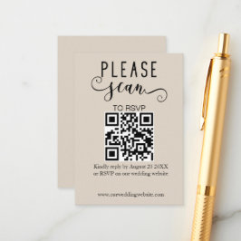 Elegante moderne QR Code UAWG Wedding Begleitkarte
