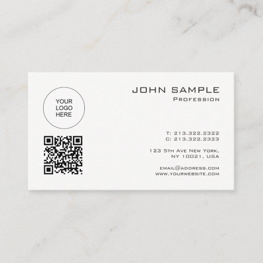 Elegante moderne QR-Code-Vorlage Hochladen Ihres L Visitenkarte (Vorderseite)