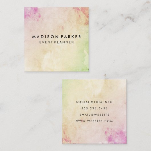 Elegante Moderne Quadratische Visitenkarte (Vorne/Hinten)