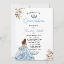 Elegante Moderne Quinceanera Blau und Silber