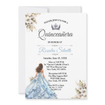 Elegante Moderne Quinceanera Blau und Silber