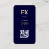 Elegante Moderne Realtor Real Anwesen Mitternacht Visitenkarte (Rückseite)