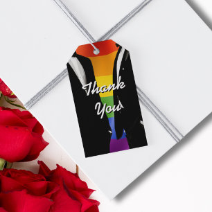 Elegante moderne Regenbogen-Schwulen-Hochzeit-Dank Geschenkanhänger